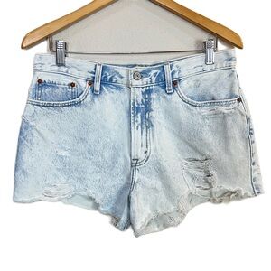Abercrombie &‎ Fitch Denim Annie High Rise Jean Shorts Destructed Women’s Sz 10